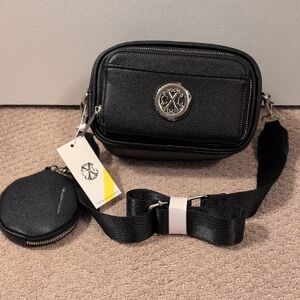 Christian Lacroix Black Crossbody Bag with Silver Details NWT